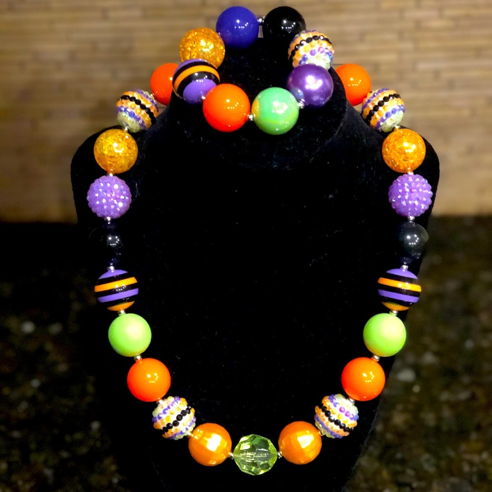 Handmade Girl’s Halloween Necklace and Bracelet